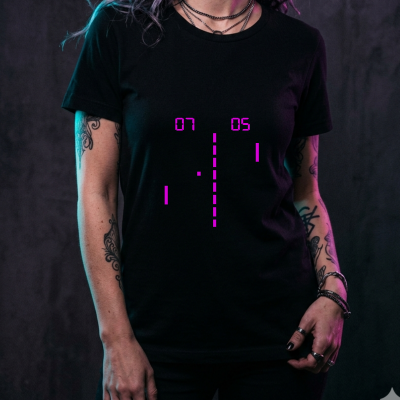 Pong Retro Gaming Shirt Black | Unisex Organic Cotton Tee | 80s Arcade Gamer Gift | Minimalist Game Design | Dark Aesthetic