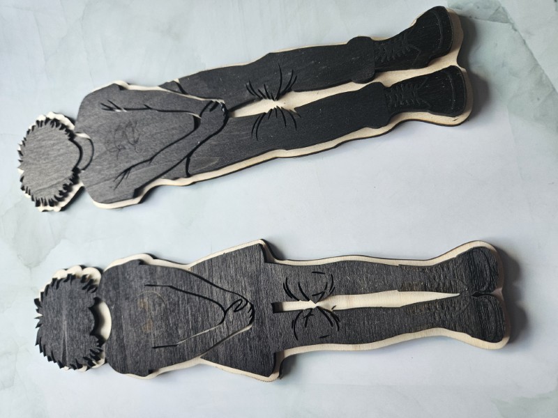 Toilettenzeichen Gothic-Style | 80s Dark Wave WC-Schilder Holz | Makelanie